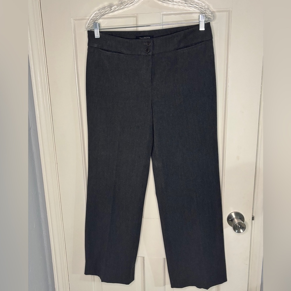 Talbots Women's Dark Charcoal Signature Flare Dress Trousers